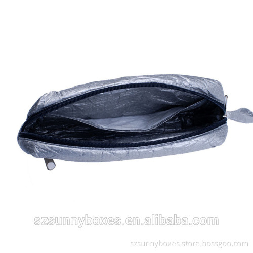 Portable Tyvek Paper Zipper Purse Bag With Wrist Handle